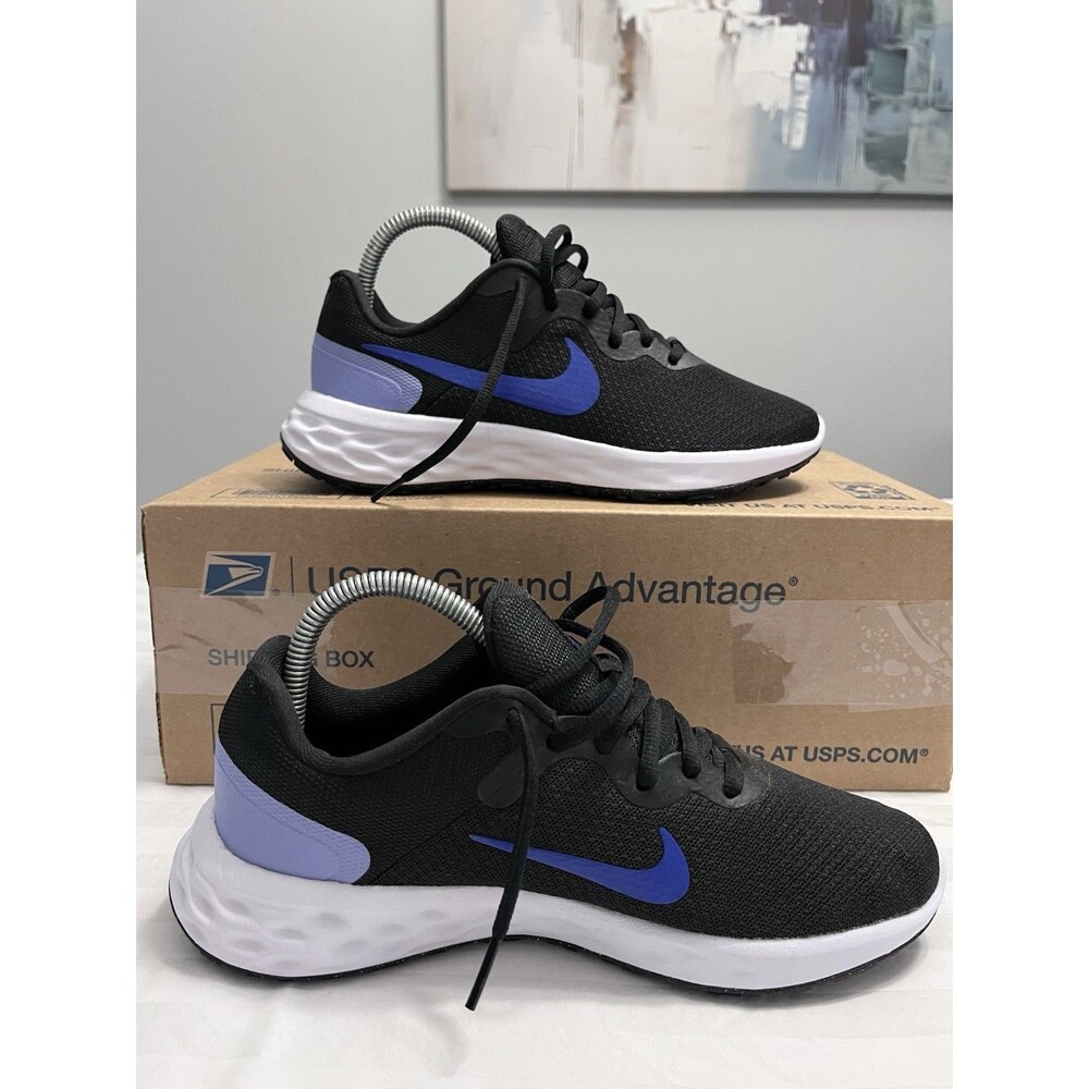 Nike Revolution 6 NN Black Lapis Blue Womens 7.5 Running Shoes DC3729-007 NWOB